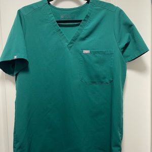 Figs women’s Catarina scrub top, hunter green, L